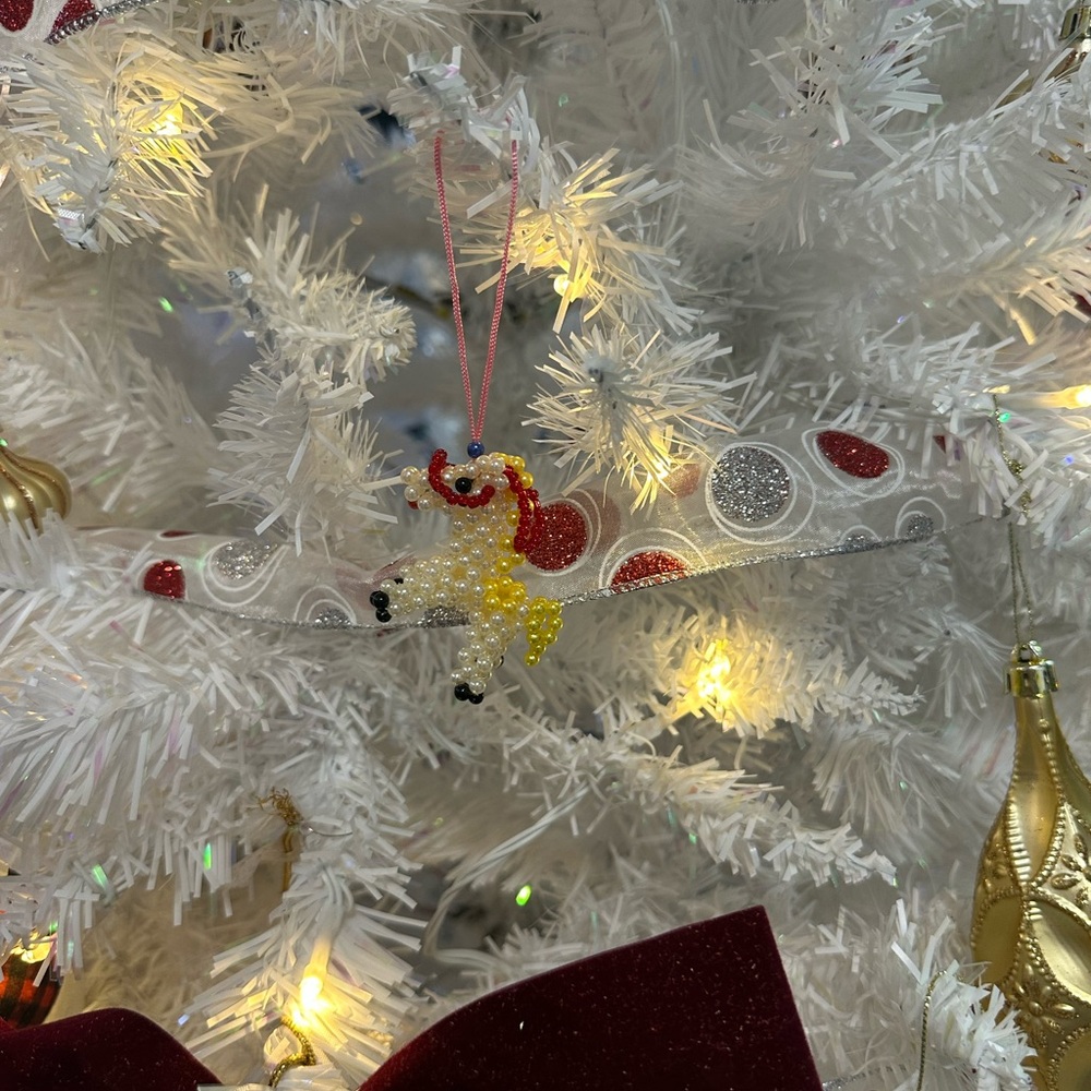 10 Handmade Beaded Pony Ornaments – Yellow Theme